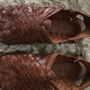 Brown Woven Leather huaraches